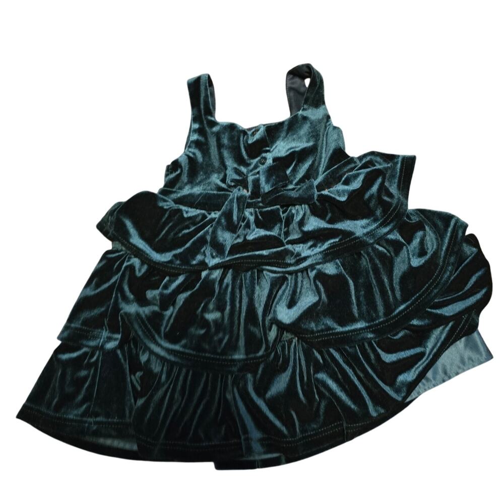 Blueberi Boulavard green velvet dress 2t - Picture 2 of 5